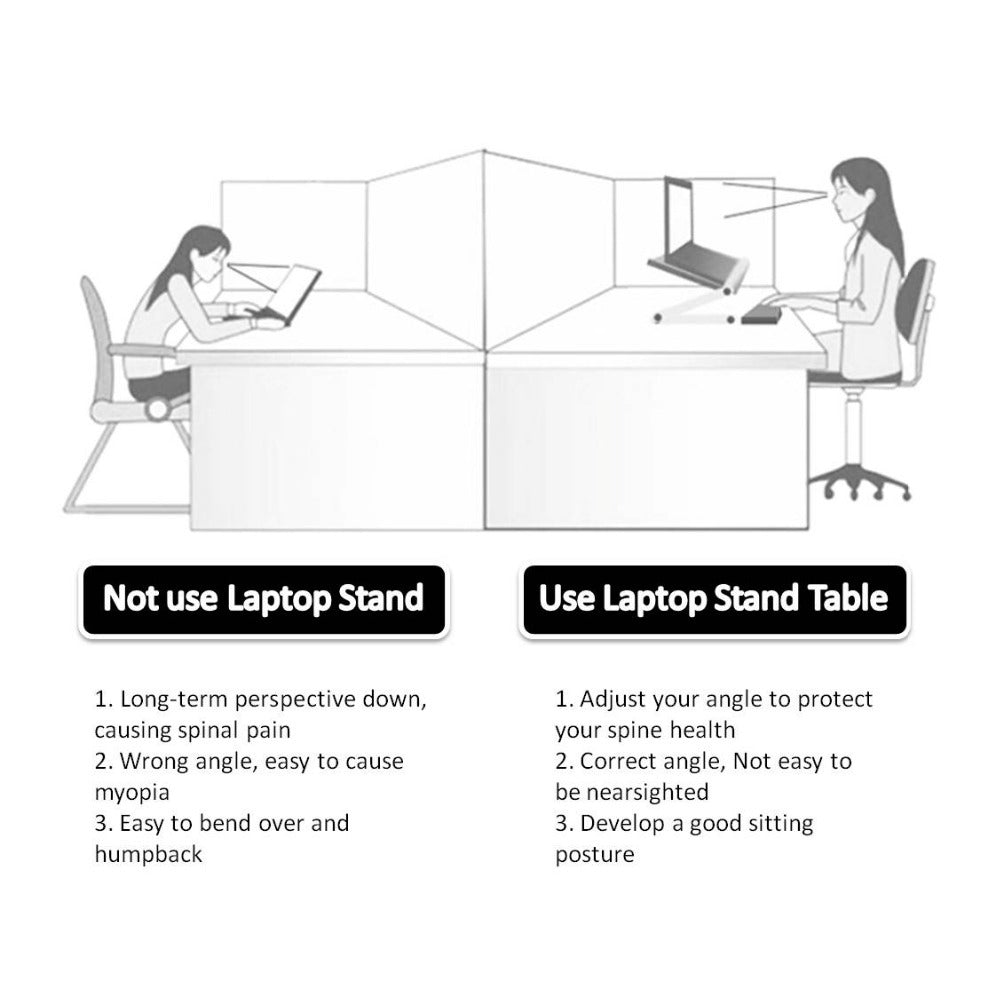 Foldable Laptop Stand Ergonomic Desk Tablet Holder - NextXPBlack